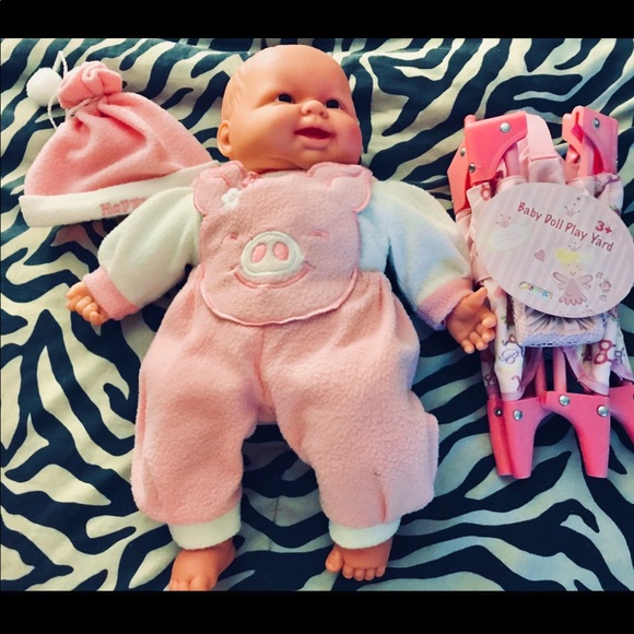 NO BRAND BABY GIRL DOLL W/2 IN ONE PLAYPEN/CRIB/BRAND NEW - Picture 7 of 9